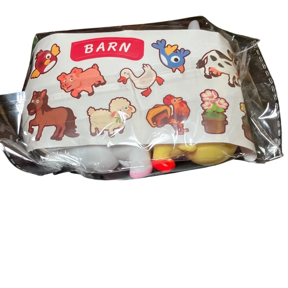 Aigybobo Big Barn Toys Farm Animals Kids 12m+ Red New 11pc Playset HA-Barn Toys